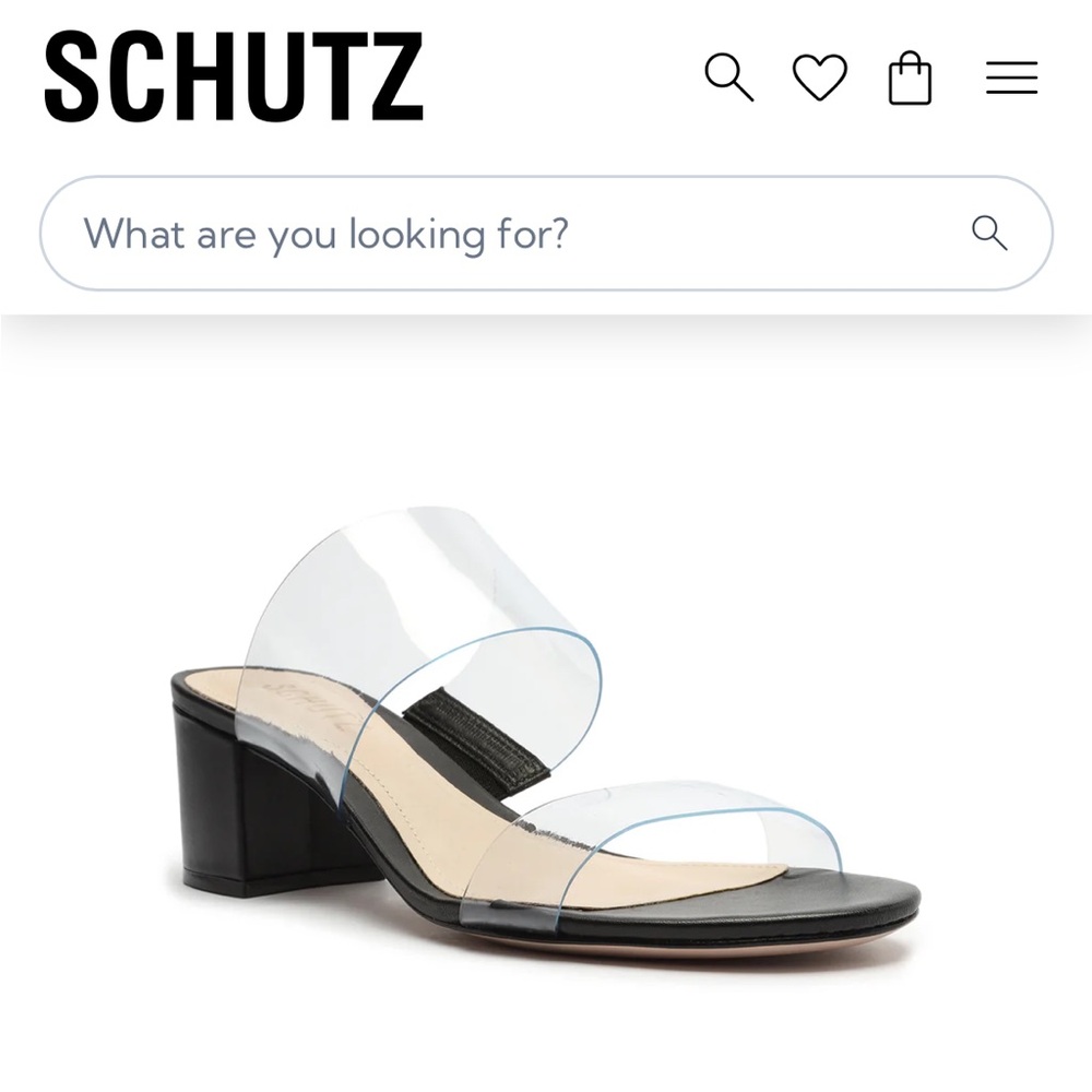 Schutz clear block sandals in black